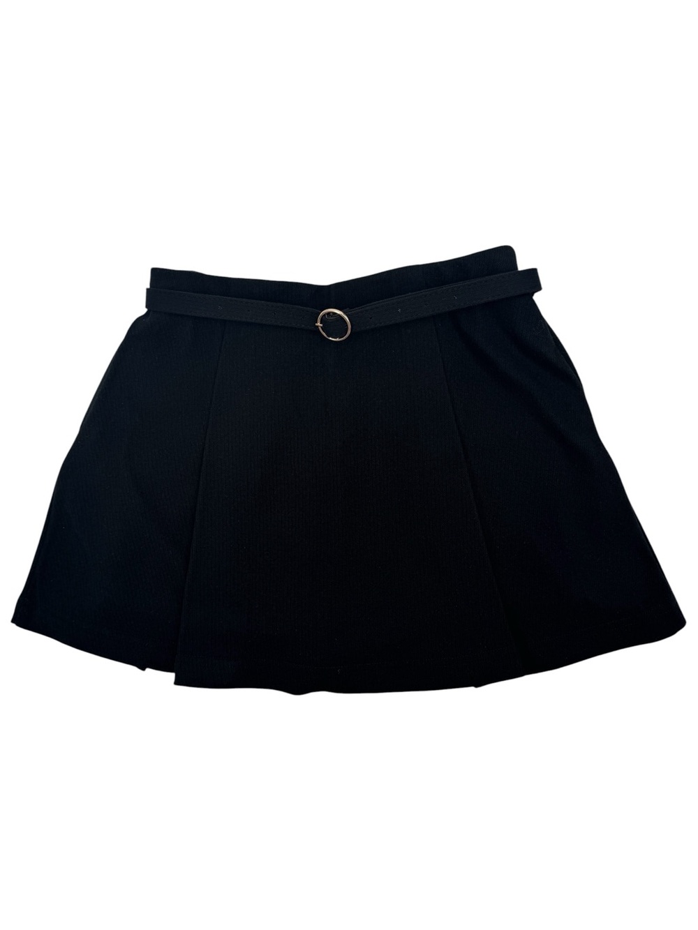 OGL Move Belted A-Line Mid-Rise Mini Skirt With Built In Shorts Sz S Black